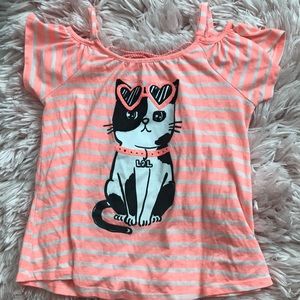 Justice Cute sassy cat shirt with cool back